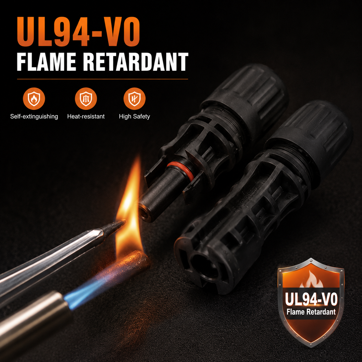 PV-FT-03 flame-retardant housing material reference for photovoltaic connector selection